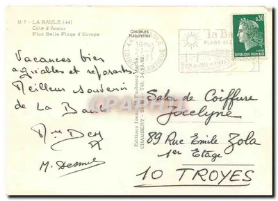 La Baule — Widok panoramiczny — Wydawnictwo Janssens & Faubourg Macché — Rewers