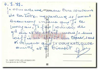 Saint-Cyr-les-Clés — Vista geral da Praia — Edição TARDIEU — Verso