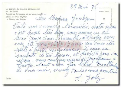 Beziers — Katedra św. Nazareusza i figura winorośli — Rewers