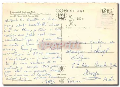 Innsbruck — IX. Zimowe Igrzyska Olimpijskie 1964 — wydawca Tiroler Sportverlag — Rewers