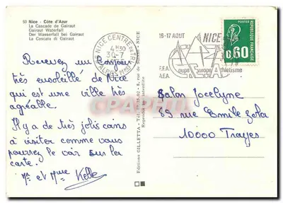 The Gairaut Cascade — Nice, Côte d'Azur — Éditions GILLETTE — Back