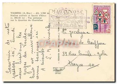 Valberg (A.-Mar.) — Stacja letnia i sporty zimowe — Widok z powietrza na dzielnicę Chastellan — Combière Imp. Magagnosc — Rewers