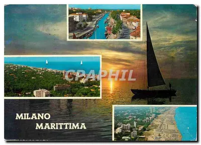 Milano Marittima — vista panorâmica e costeira — Ed. Pratelli Leonardi-Ravenna