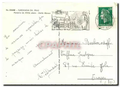 Turckheim (Alto Reno) — Fonte do século XVII — Velha Casa — Edições de Arte MAPASCO — Verso