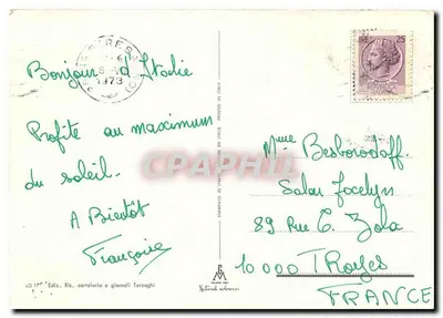 Lago d'Orta — widok panoramiczny z wyspą — wydawca LO 17°, Ris. cartaleria e giornali Tarzaghi — Rewers