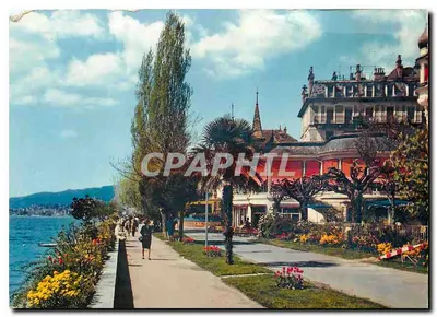 Bilhete postal moderno Montreux Les Quais Fleuris
