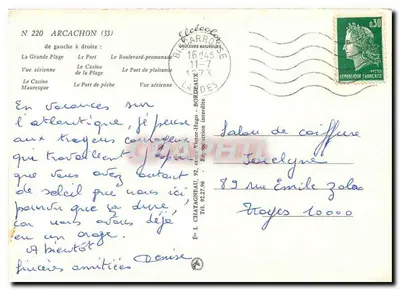 Arcachon — Pamiątka z Arcachon — Wydawca Écécéole — Rewers