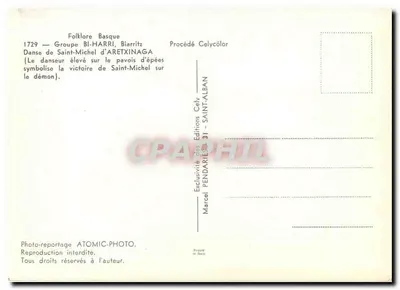 Dança de Saint-Michel d'Aretxinaga — Folclore Basco — Edições Cely — Verso