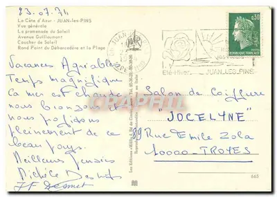 Juan-les-Pins — Vista geral — Les Éditions de Juan-les-Pins, n°665 — Verso