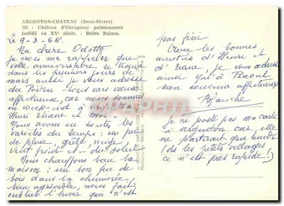 Castelo de Ébaupinay — Argenton-sur-Creuse (Deux-Sèvres) — Commer Imp. Varibale — Verso