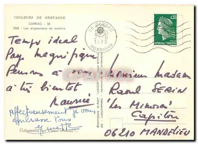 Carnac — Alinhamentos de menires — Edições d'Art 'Jack' — Verso