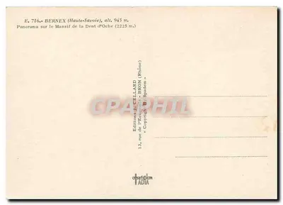 Bernex (Wysokie Savoie) — panorama maswu Dent d'Oche — Wydawnictwo J. Cellard — Rewers
