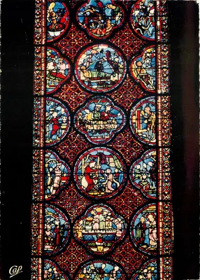 Bourges — A Catedral, Grande Vitrail 'Um Rico Mau' XIIIe s. — Cap