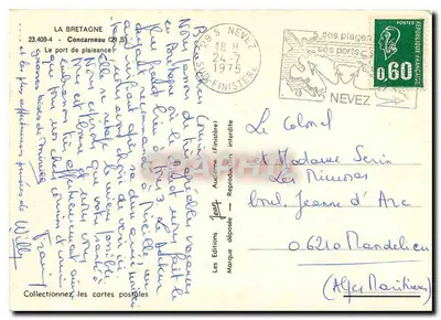 O porto de recreio de Concarneau — A Bretanha — Éditions Audième — Verso