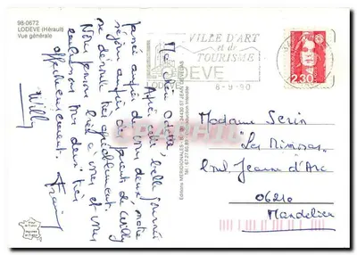 Lodeve — Ogólny widok — Wydawnictwo Jean de Védas — Rewers
