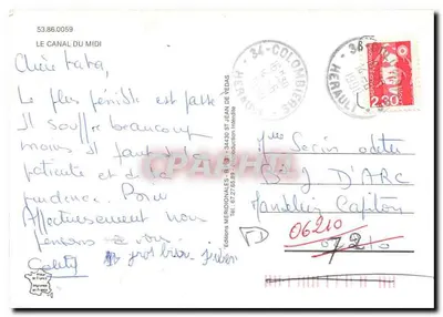 Kanal Midi — Most nad kanalem — Wydawnictwo Méridionales, nr 53.86.0059 — Rewers