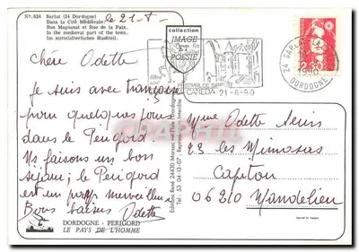 Sarlat (24 Dordogne) — Ulica Magnanat i Ulica Pokoju — Wydawnictwo René 24430 Marosse sur l'Isle Dordogne — Rewers