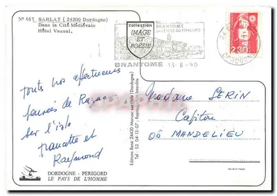 Brantôme — Hotel Vassal — Wydawnictwo René Lavenise z Périgord — Rewers