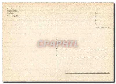 Roma - Campidoglio — vista do Palazzo Senatorio com a fonte e a estátua equestre — editor não visível — Verso