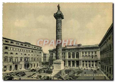 Roma - Piazza Colonna — coluna monumental e carros da época — editor Salk & Co. (Capitolin-Höhe)