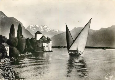 Castelo de Chillon e a Dente do Meio-dia — Lago Léman — C.A.P. Paris