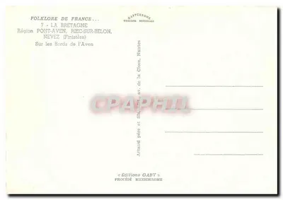 Folklore Francji — 7 - Bretania — Pont-Aven, Riec-sur-Belon (Finistère) — Rewers
