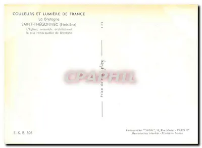 Saint-Thégonnec — Katedra, najbardziej zauważalny zespół architektoniczny Bretanii — Éditions d'Art YVON — Rewers