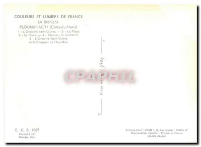 Ploumanac'h — Lembrança de Ploumanac'h — Edições de Arte YVON — Verso