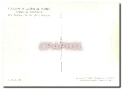Zamek w Versailles — Mały Trianon — Salony Muzyczne — Wydawnictwo Sztuki Yvon — Rewers