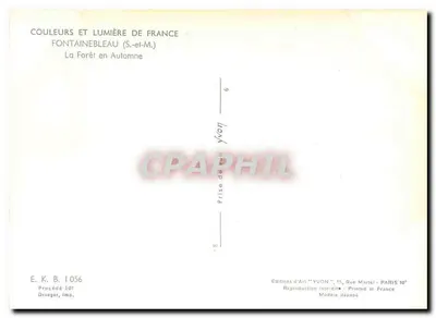 A Floresta no Outono — Fontainebleau (S.-et-M.) — Éditions d'Art YVON — Verso