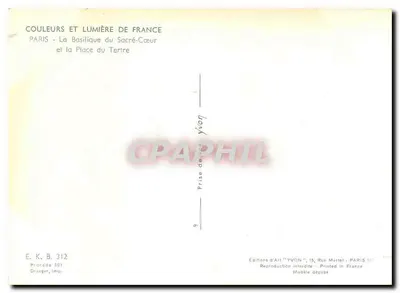 Parigi - La Basilica del Sacro Cuore e la Piazza del Tertre — Edizioni d'Arte YVON — Verso
