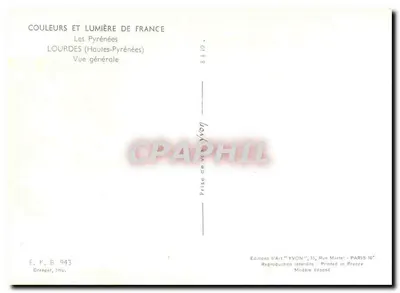 Lourdes (Altos Pirineos) — Vista general — Ediciones de Arte YVON — Reverso