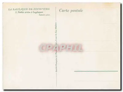 Basílica de Fourvière — S. Pothin chega a Lugdunum — Sociedade Francesa de Fotografias Postais, Lyon — Verso