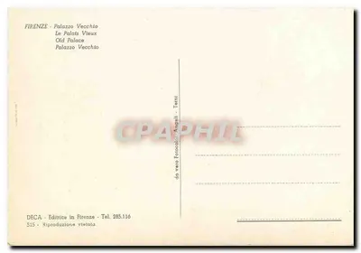 Florence - Palazzo Vecchio — editora DECA, série 515 — Verso