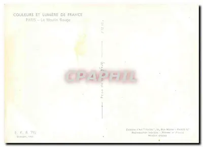 Le Moulin Rouge — Paryż — Éditions d'Art YVON — Rewers