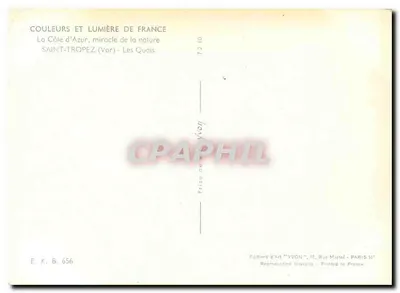 Saint-Tropez (Var) — Les Quais — Edições de Arte YVON, n° 656 — Verso