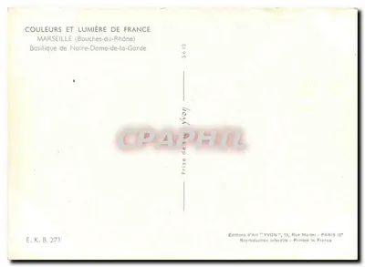 Basiliek Notre-Dame-de-la-Garde — Marseille — Edities van Kunst YVON — Achterkant