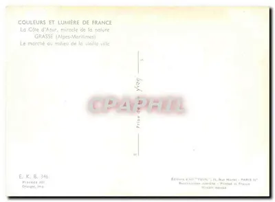 Mercado de Grasse — Alpes-Maritimes — Edições d'Art YVON — Verso