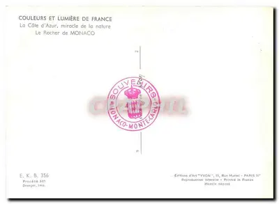 O Rocher de Monaco — A Costa Azul, milagre da natureza — Edições de Arte 'YVON', Paris — Verso