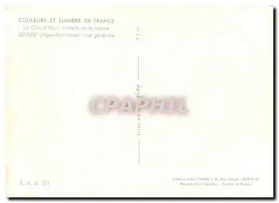 Grasse (Alpes-Maritimes) — Ogólny widok — Wydawnictwo Sztuki 'YVON', Paryż — Rewers