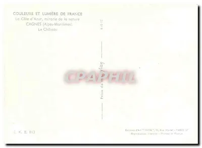 Cagnes-sur-Mer — O Castelo — Edições de Arte 'YVON' — Verso