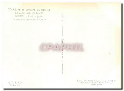Porto, fundo do golfo — A Corça, oásis de Beleza — Éditions d'Art YVON — Verso