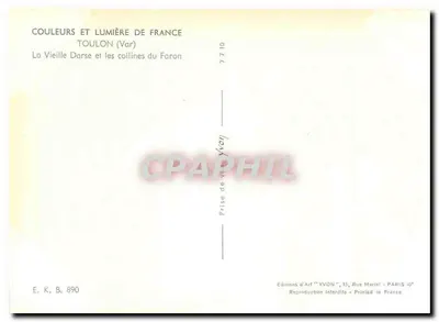 Stara Darse i wzgórza Faron — TOULON (Var) — Éditions d'Art YVON — Rewers