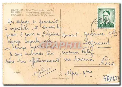 Bruxelas : Grand'Place. Casa do Rei — Edição J.C. n°6/110 — Verso