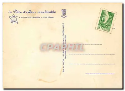 Castelo de Cagnes-sur-Mer — França — Ed. A. Rion — Verso