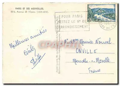 Avenue de l'Opéra — Paryż — Wydawnictwo André Leconte — Rewers