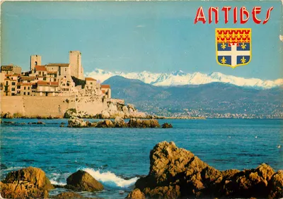 Antibes — vista dos muros e das Alpes nevadas — Ed. A. Rion