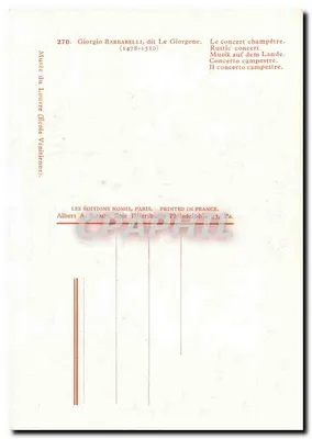 Koncert wiejski — Giorgio Barbarelli zwany Le Giorgione (1478-1510) — Wydawnictwo Nomis, Paryż — Rewers