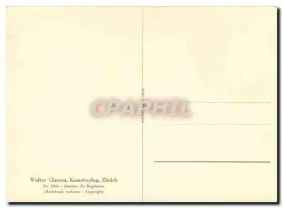 Santa Magdalena — pintura de Battoni — editor Walter Classsen, Zürich — Verso
