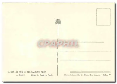 O sono do Bambin Jésus — A. Caracci — Edição Eliocromia Zacchetti & C., Milão — Verso